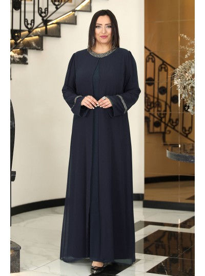 Sultan Tesettür Abiye Elbise - Lacivert